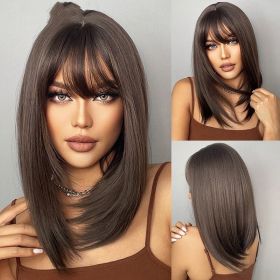Gradient Blonde Highlights Trendy Bangs Hair (Option: Tesco50561)