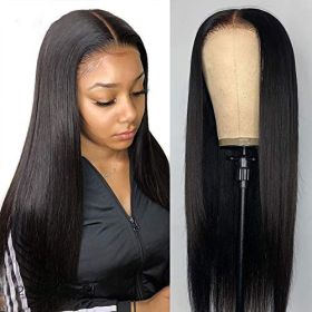 Brazilian Straight Front Lace Wig Human Hair (Option: Black-30inch)