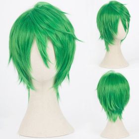 Men's And Women's Fashion Anti-curved Face Cosplay Wig (Color: Green)