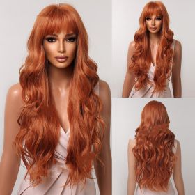 Fluffy Fashionable High-temperature Silk Wig (Color: Orange)