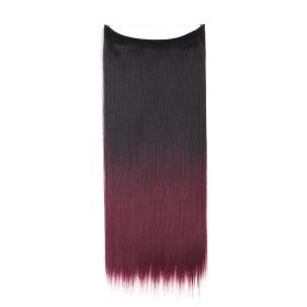 Women's One-piece Adjustable Invisible Straight Multi-color Gradient Hair Extension Fishline (Option: 1BT118-22inch)