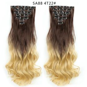 Long Curly Hair High Temperature Silk Curtain (Option: T)