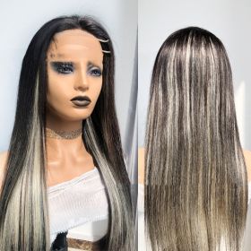 Reality Wig Headgear Lace Headgear Straight  Body Wave Human Hair Wigs (Option: 18inch)