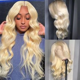 Long Curly Hair Light Blonde Big Waves African Women's Lace Wig (Option: Gold-32inches)